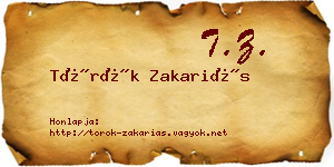 Török Zakariás névjegykártya